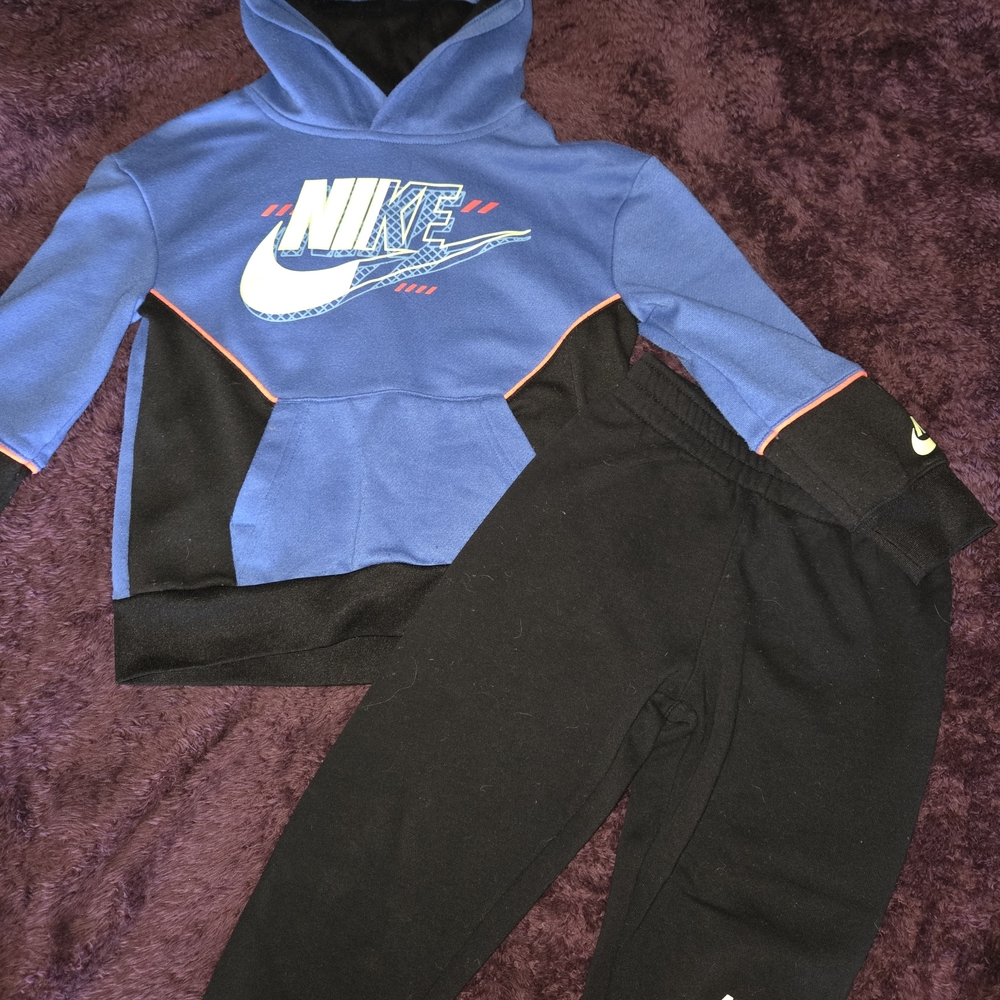 Nike Blue and Black Hoodie and Joggers Set - Picture 2 of 3